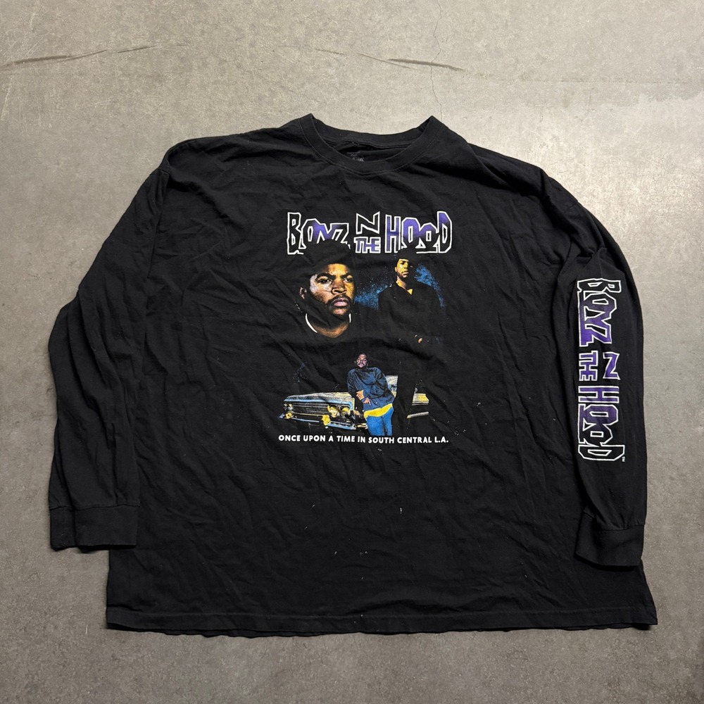 Boyz N The Hood Long Sleeve Graphic T-Shirt Black Mens 2XL Ice Cube Movie Tee